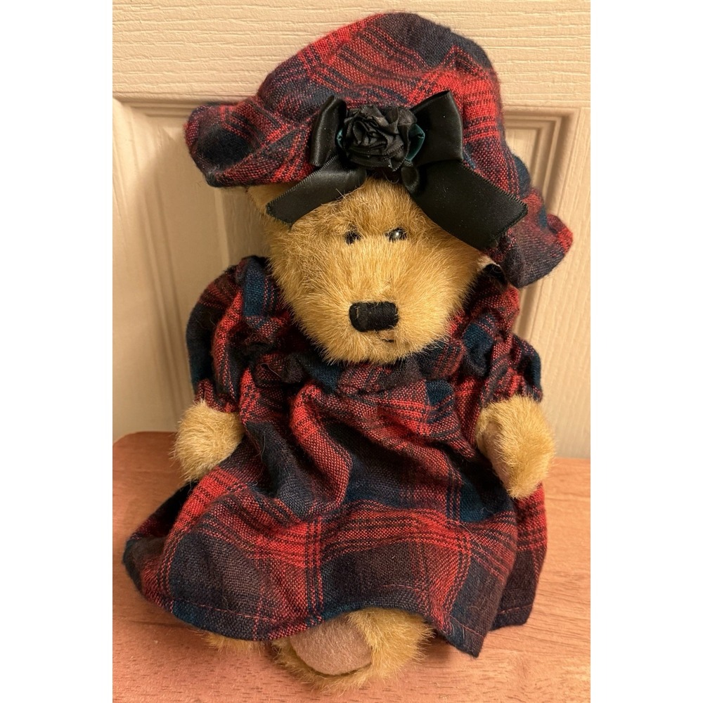 The Boyds Collection J.B. Bean Series Jointed Bear Evelyn Plush Plaid Dress/hat
